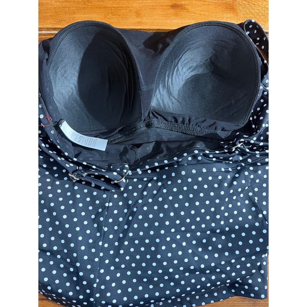 Swimsuits For All Swim Dress Women 16 Black White Polka Dot Retro One Piece NWOT - Picture 7 of 9